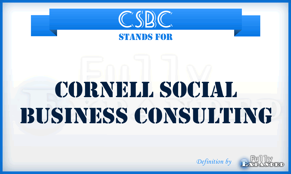 CSBC - Cornell Social Business Consulting