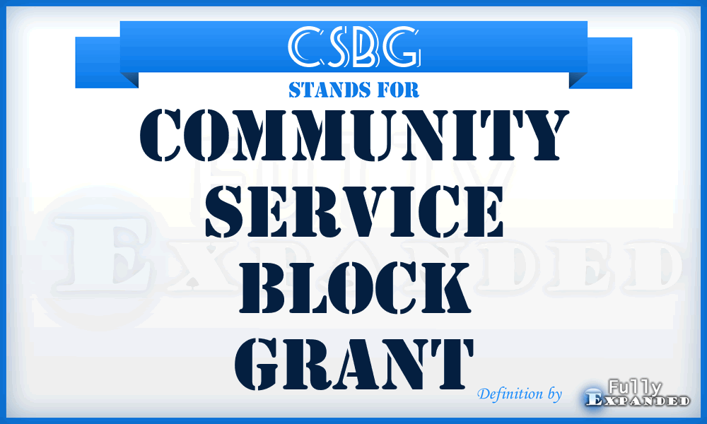 CSBG - Community Service Block Grant