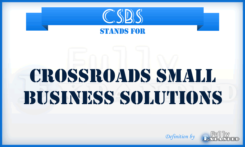 CSBS - Crossroads Small Business Solutions
