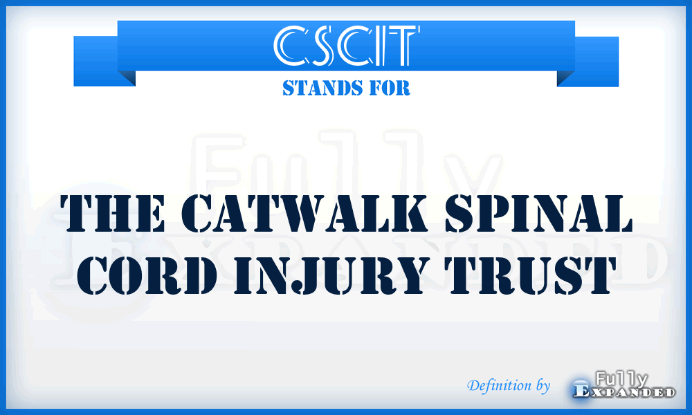 CSCIT - The Catwalk Spinal Cord Injury Trust