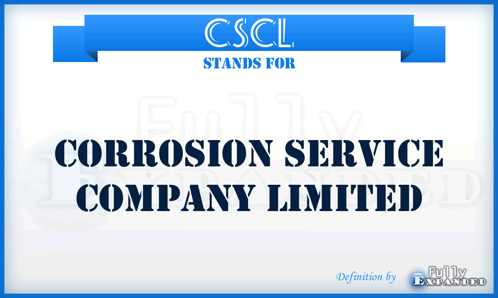 CSCL - Corrosion Service Company Limited