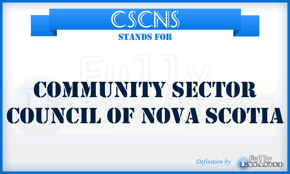 CSCNS - Community Sector Council of Nova Scotia