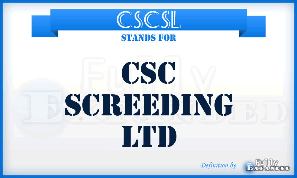 CSCSL - CSC Screeding Ltd