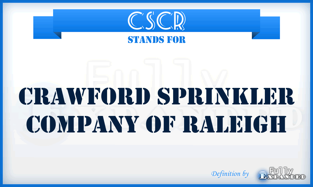CSCR - Crawford Sprinkler Company of Raleigh