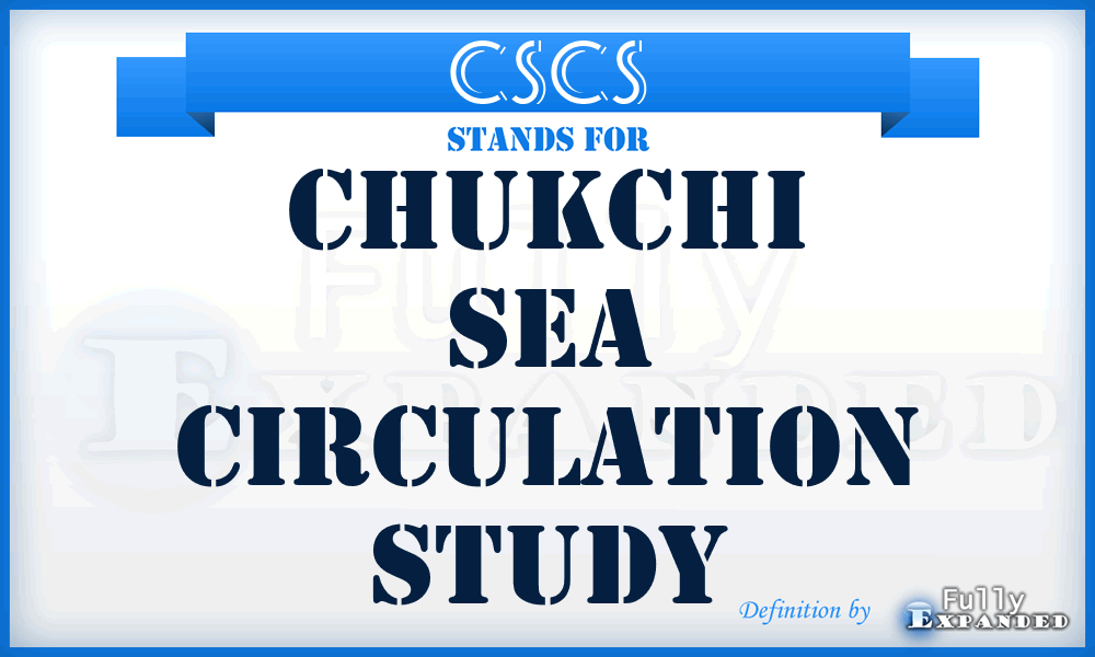 CSCS - Chukchi Sea Circulation Study