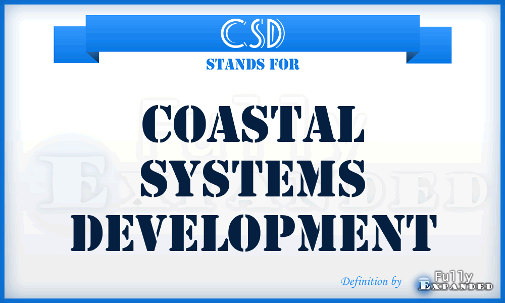 CSD - Coastal Systems Development