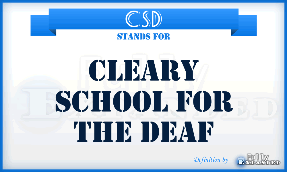 CSD - Cleary School for the Deaf