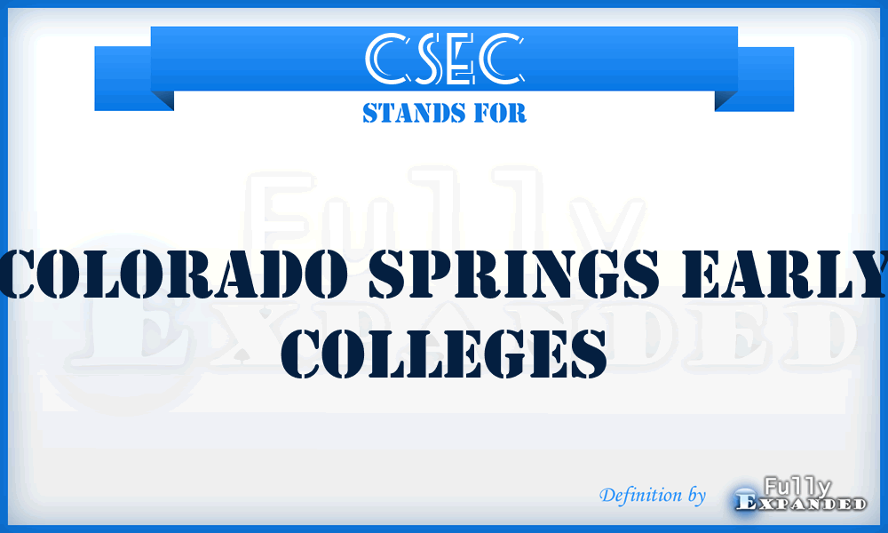 CSEC - Colorado Springs Early Colleges