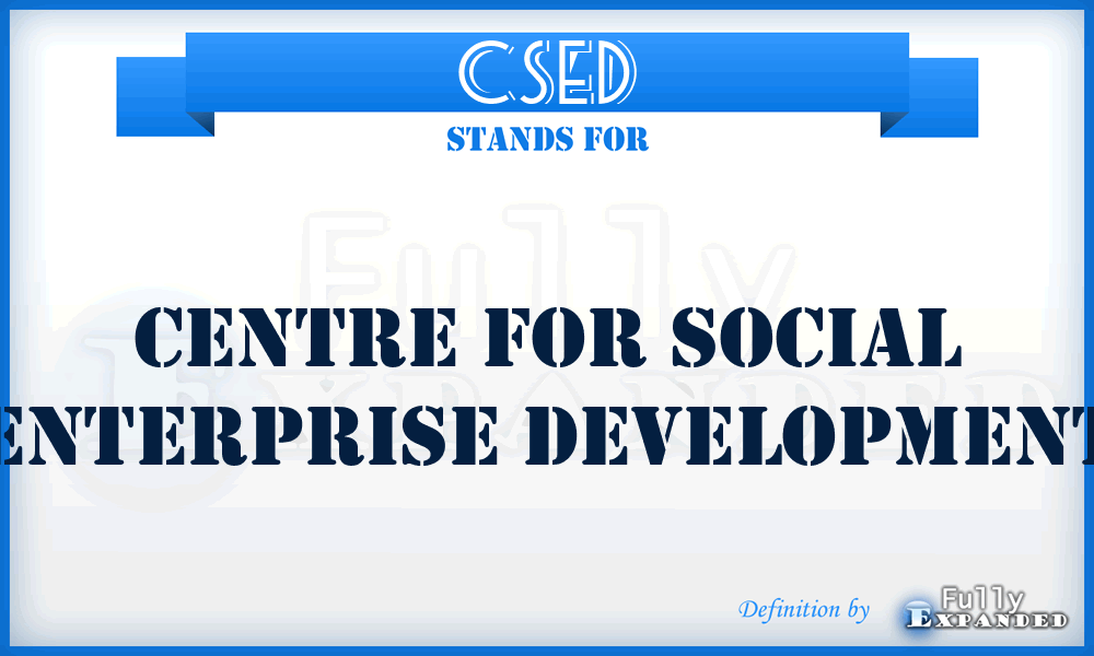 CSED - Centre for Social Enterprise Development