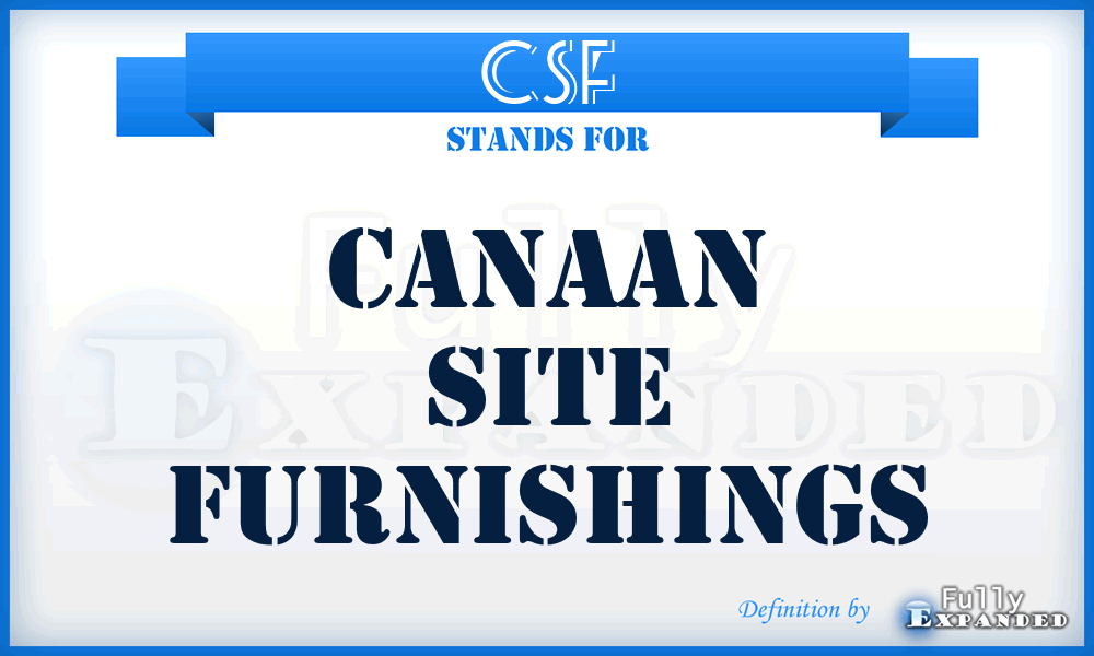CSF - Canaan Site Furnishings