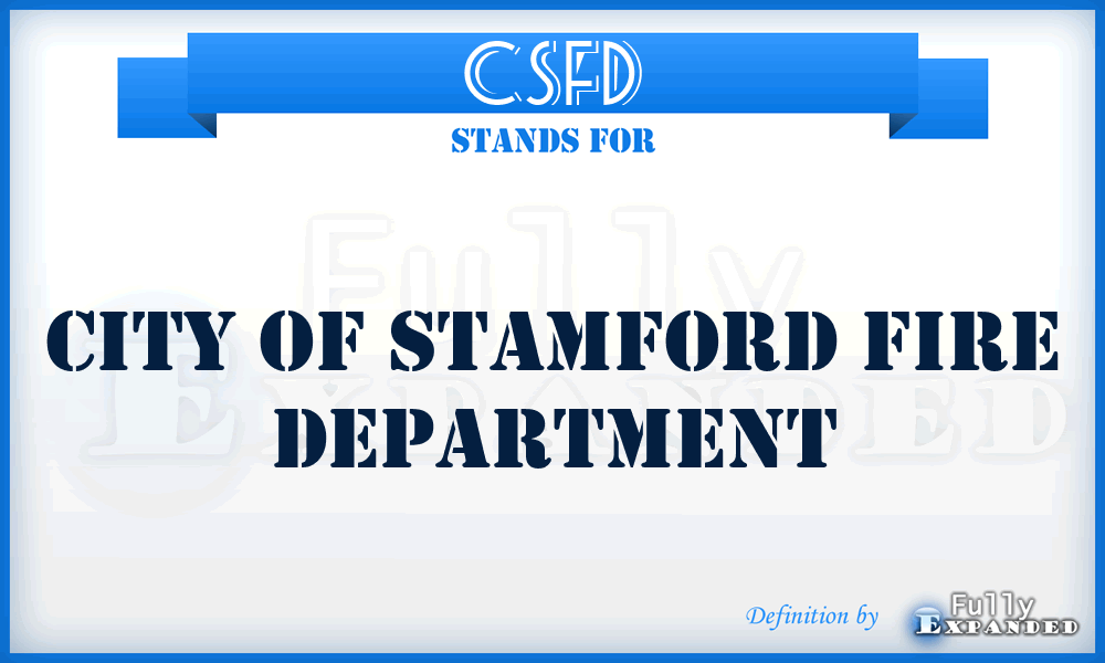 CSFD - City of Stamford Fire Department