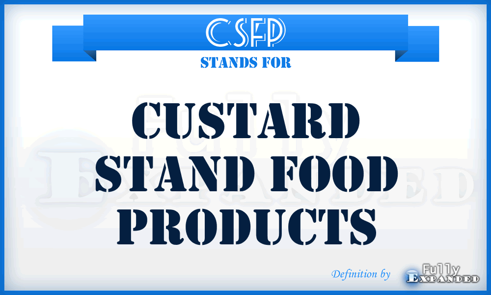 CSFP - Custard Stand Food Products