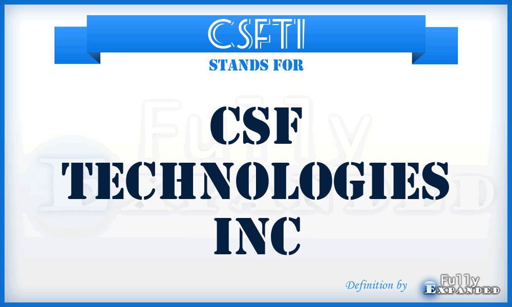 CSFTI - CSF Technologies Inc