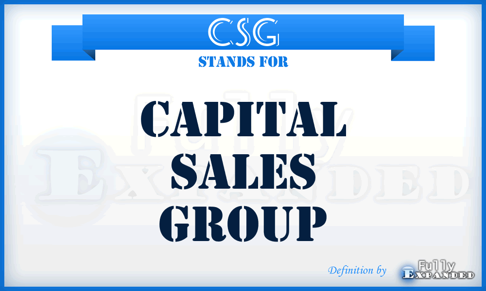 CSG - Capital Sales Group