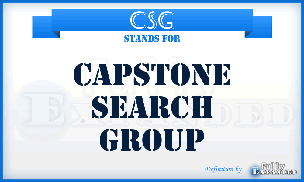 CSG - Capstone Search Group