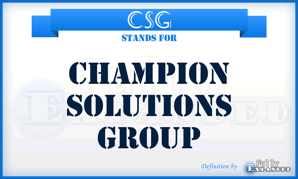 CSG - Champion Solutions Group