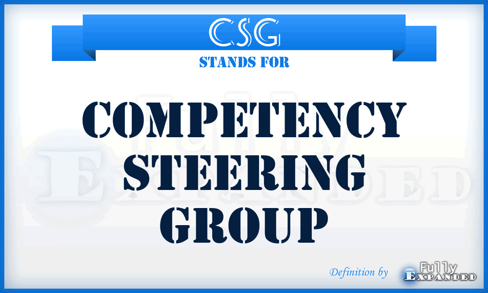 CSG - Competency Steering Group