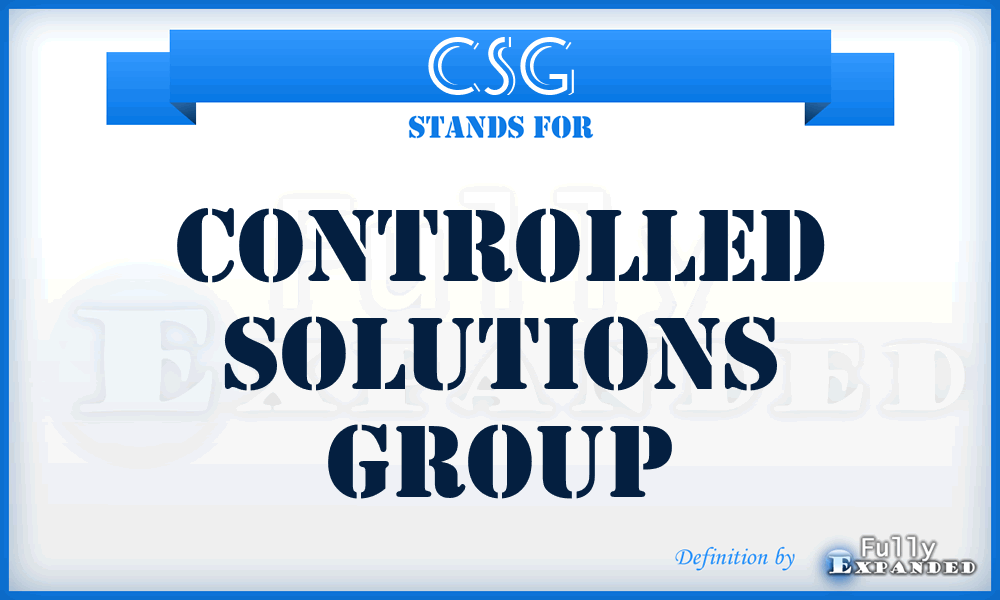 CSG - Controlled Solutions Group