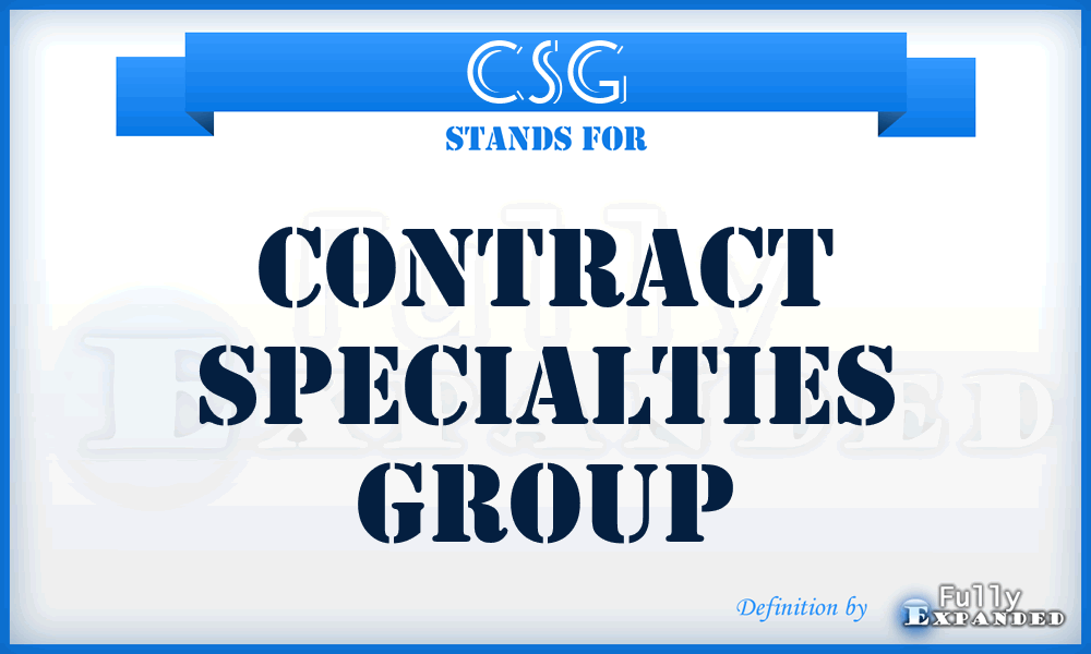 CSG - Contract Specialties Group