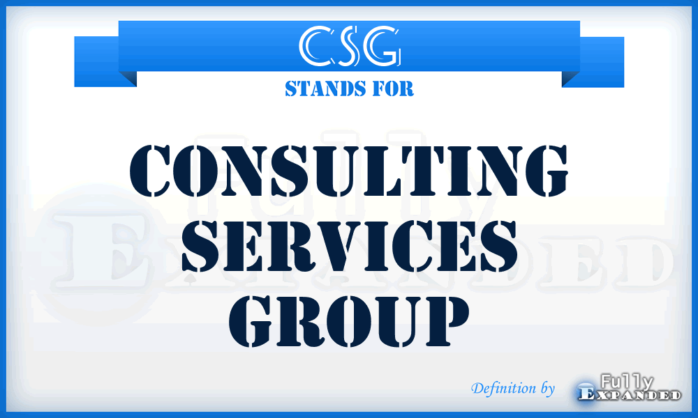 CSG - Consulting Services Group