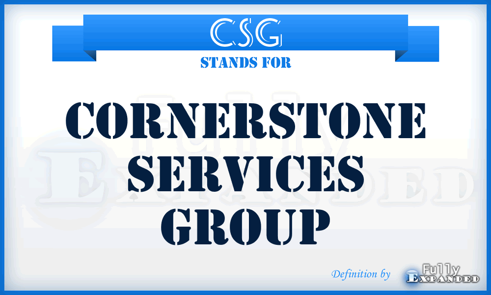CSG - Cornerstone Services Group