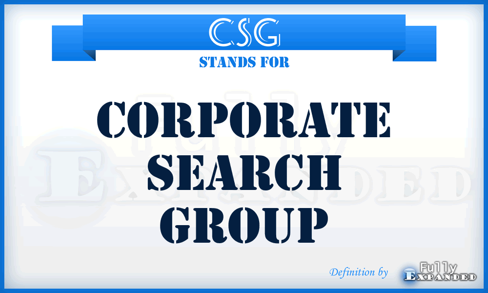 CSG - Corporate Search Group