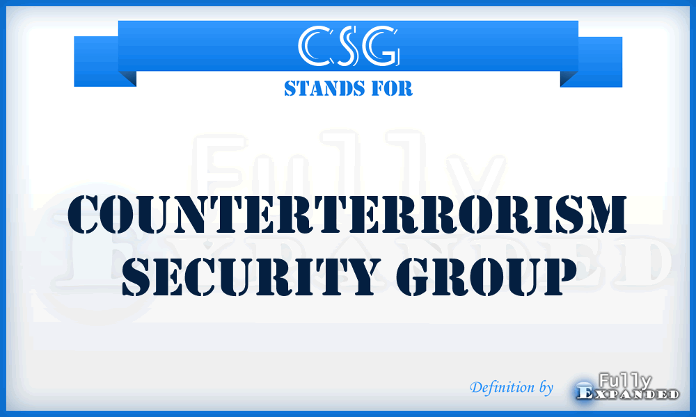 CSG - Counterterrorism Security Group