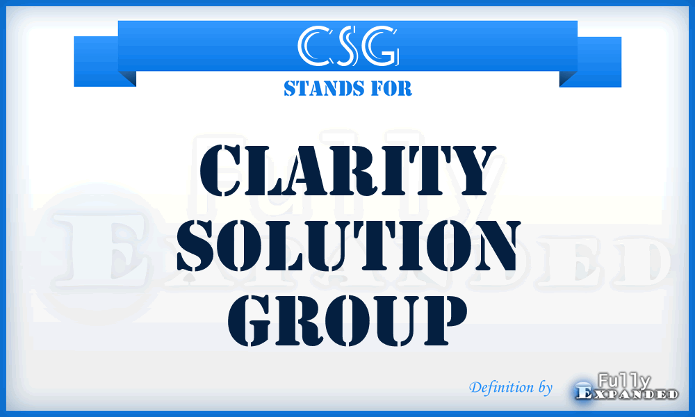 CSG - Clarity Solution Group