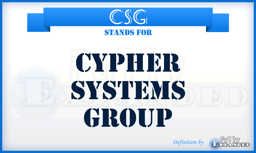 CSG - Cypher Systems Group