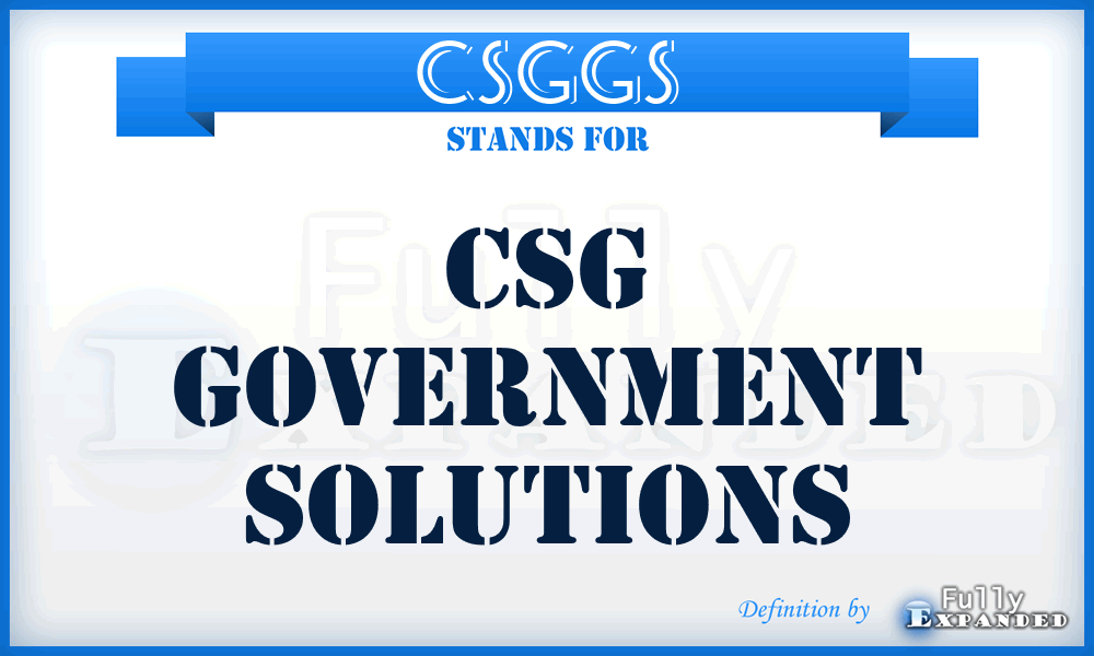 CSGGS - CSG Government Solutions