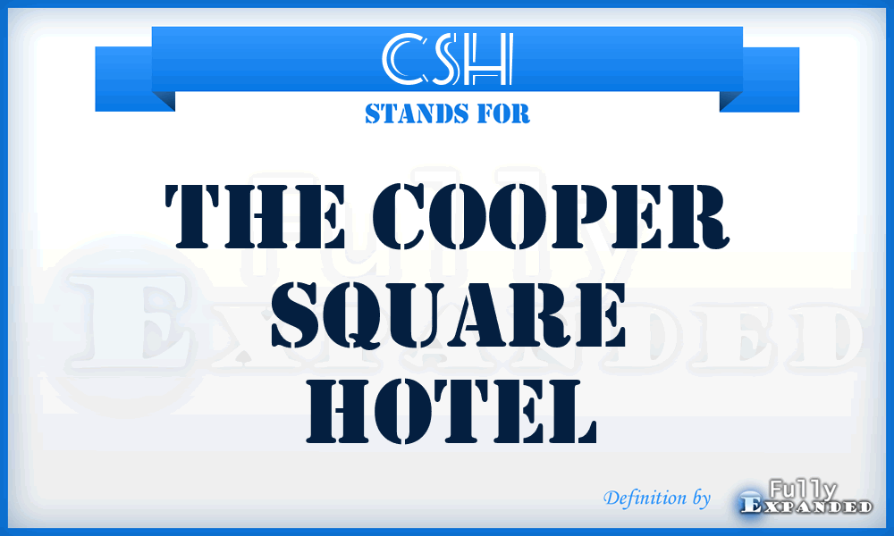 CSH - The Cooper Square Hotel