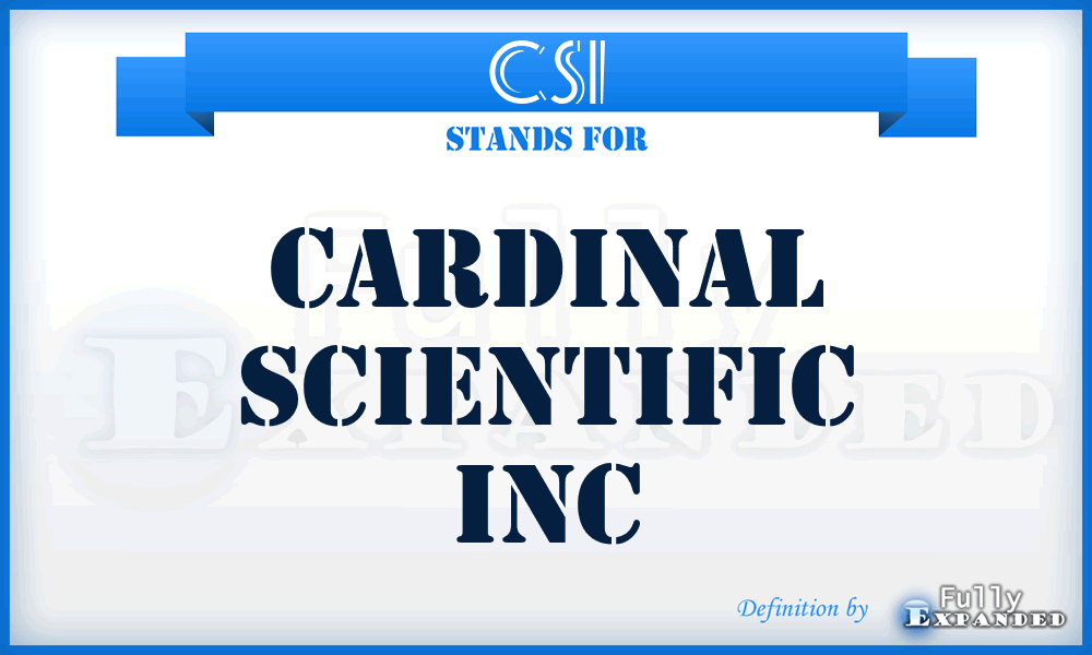 CSI - Cardinal Scientific Inc