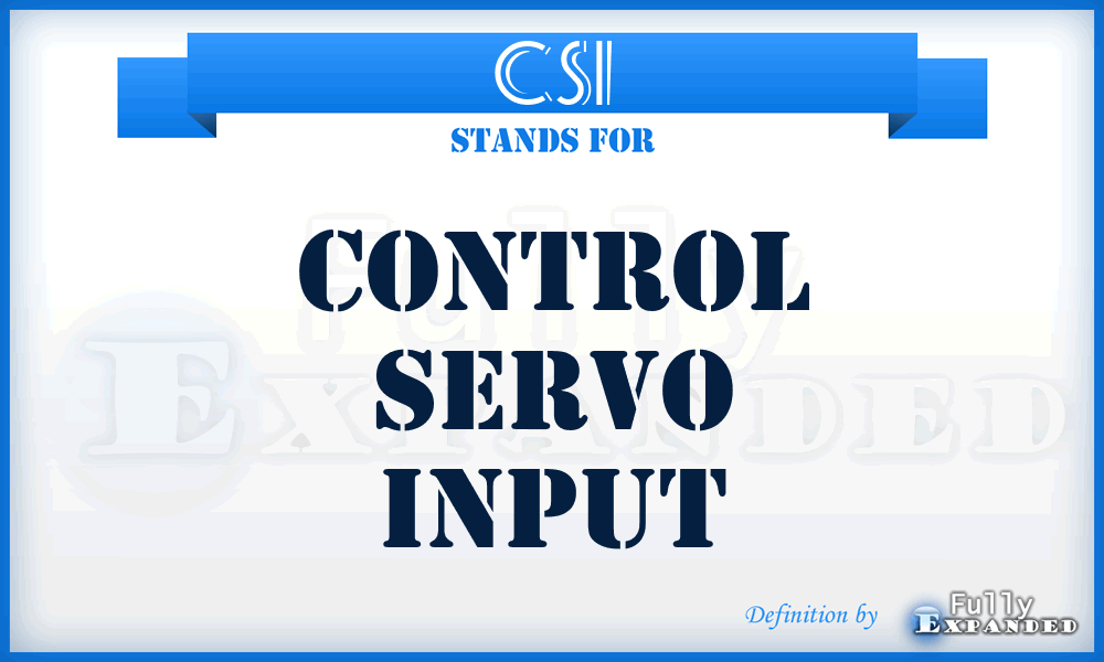 CSI - Control Servo Input