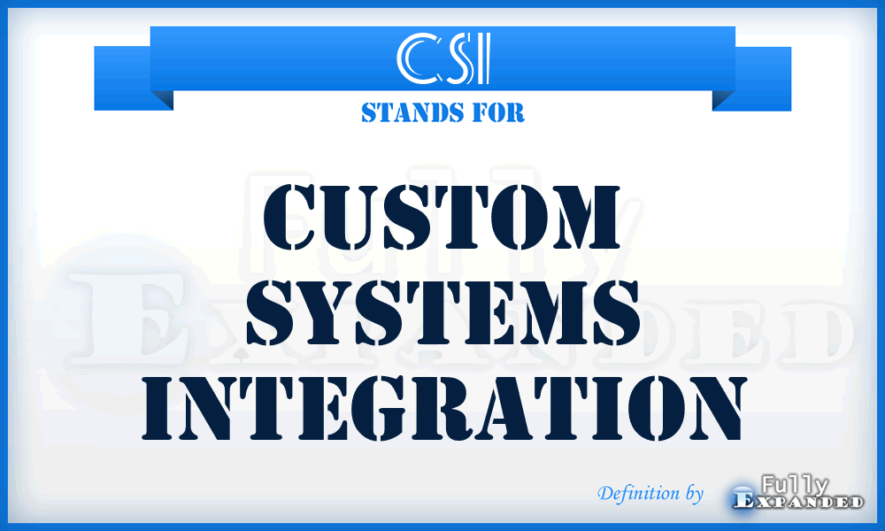 CSI - Custom Systems Integration