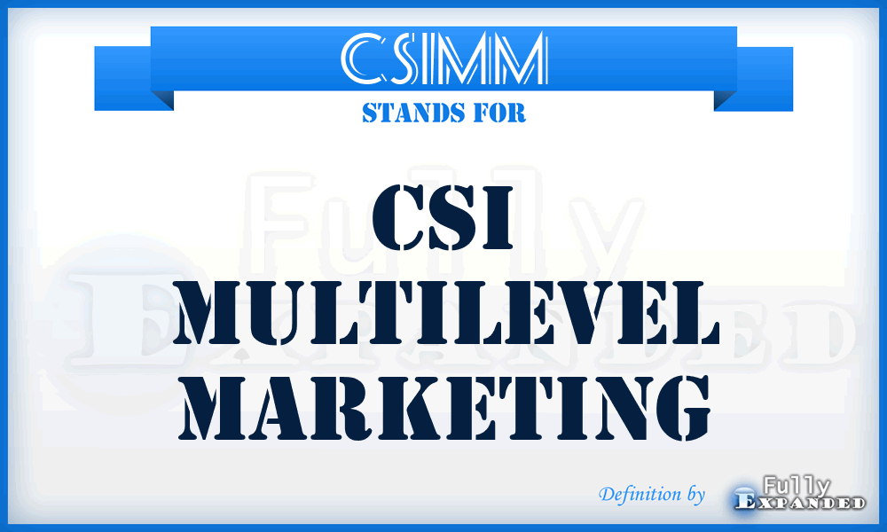 CSIMM - CSI Multilevel Marketing