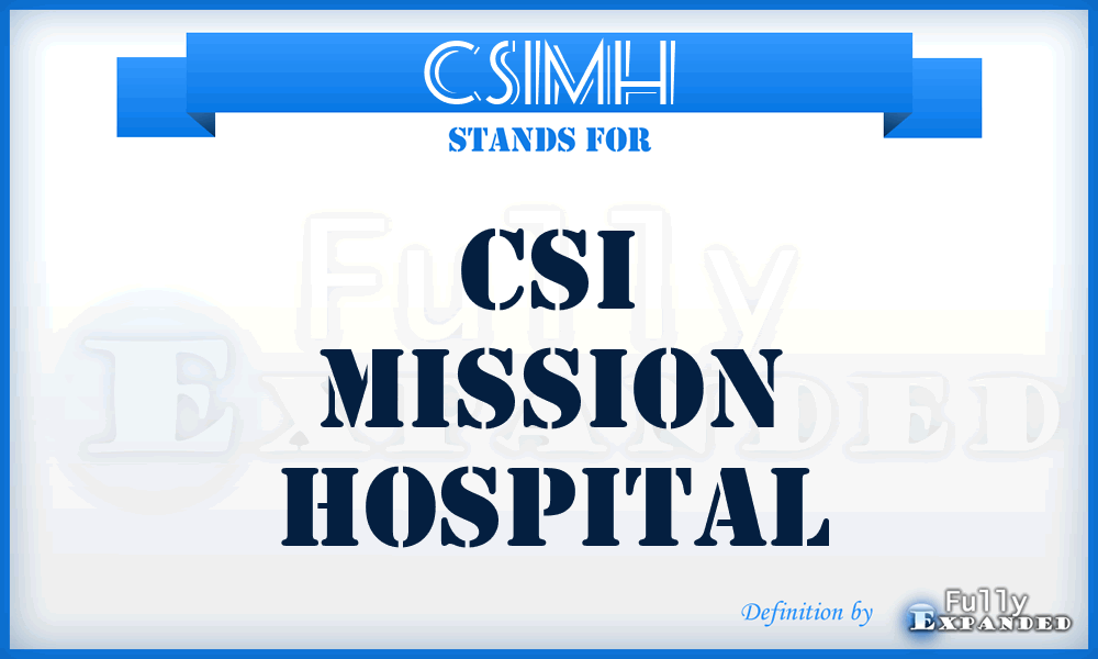 CSIMH - CSI Mission Hospital