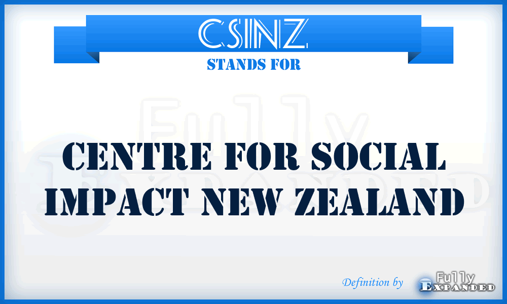 CSINZ - Centre for Social Impact New Zealand