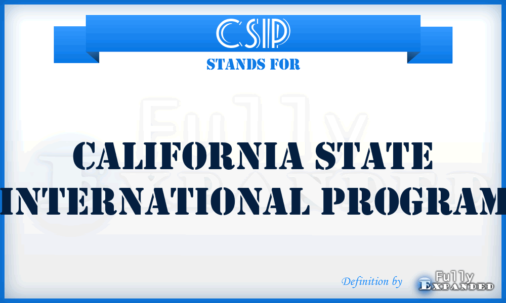 CSIP - California State International Program