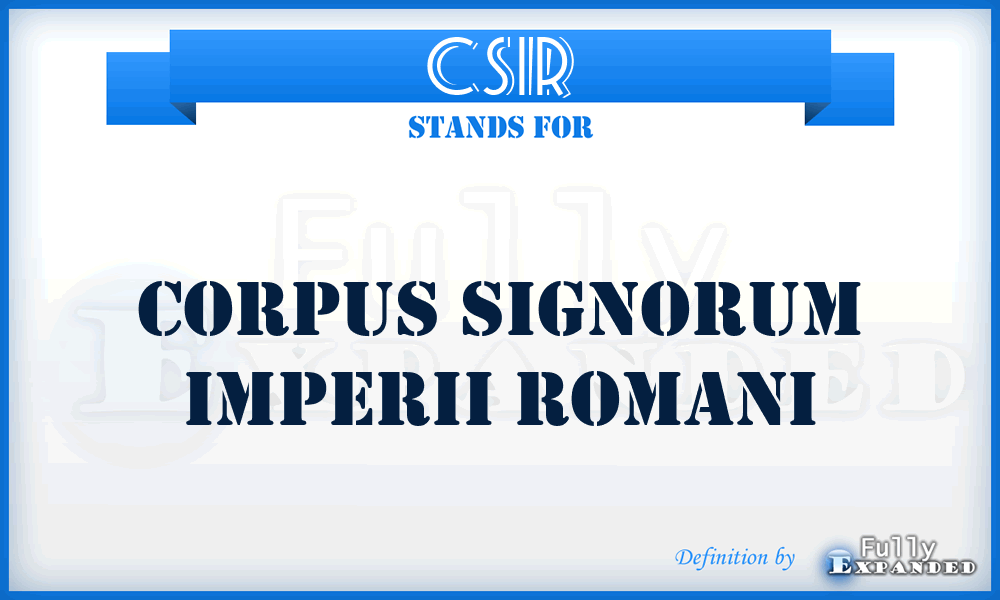 CSIR - Corpus signorum imperii romani