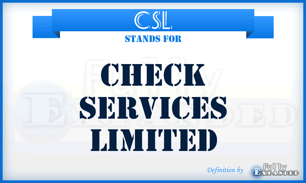 CSL - Check Services Limited