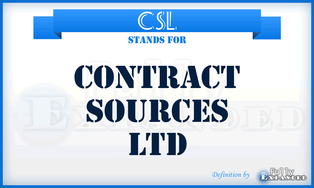 CSL - Contract Sources Ltd