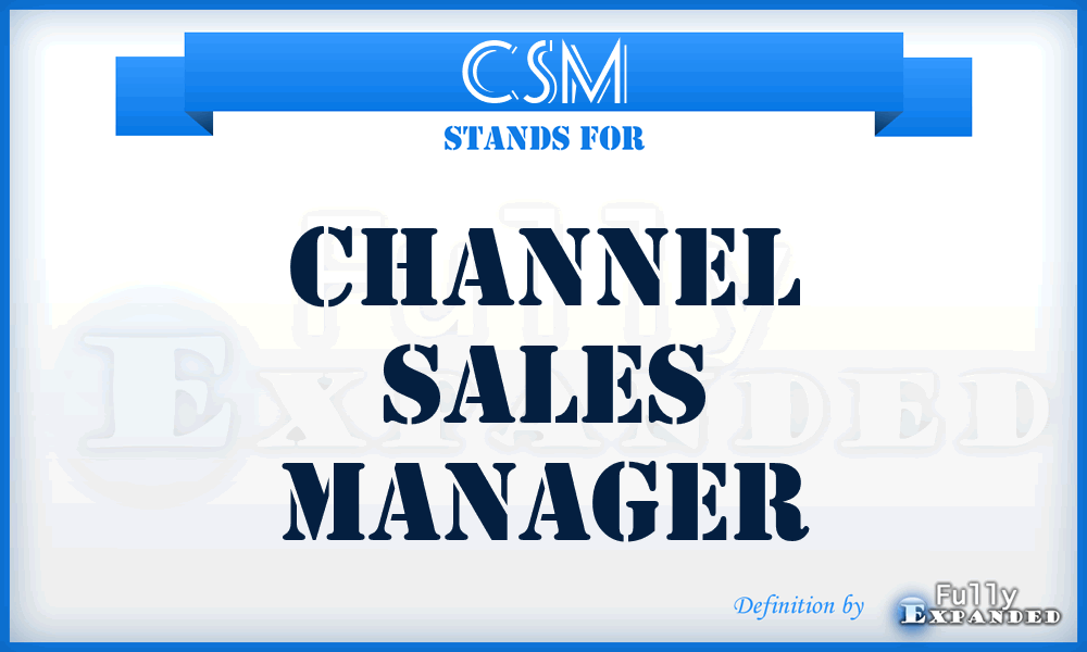 CSM - Channel Sales Manager