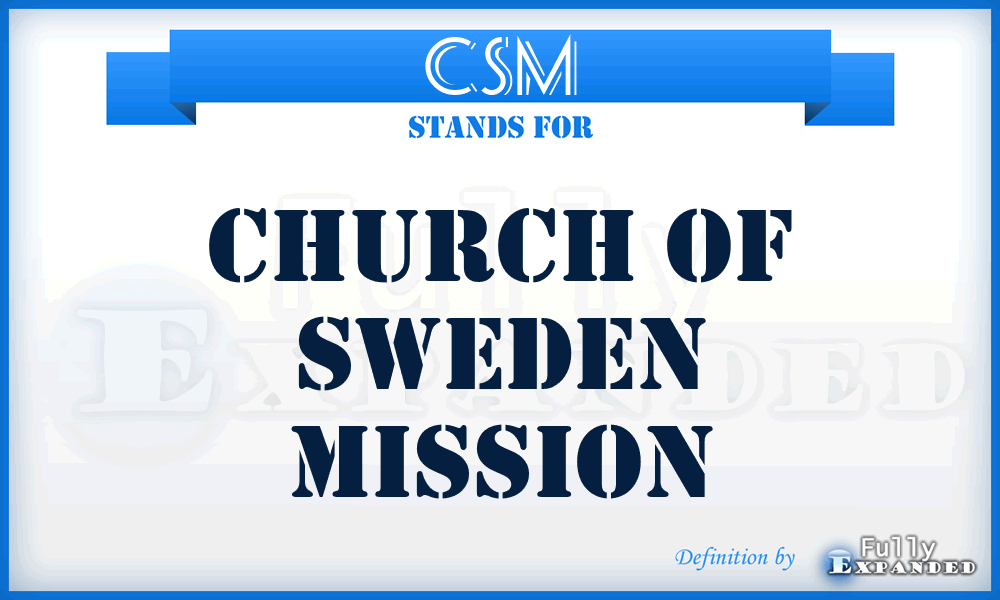 CSM - Church of Sweden Mission