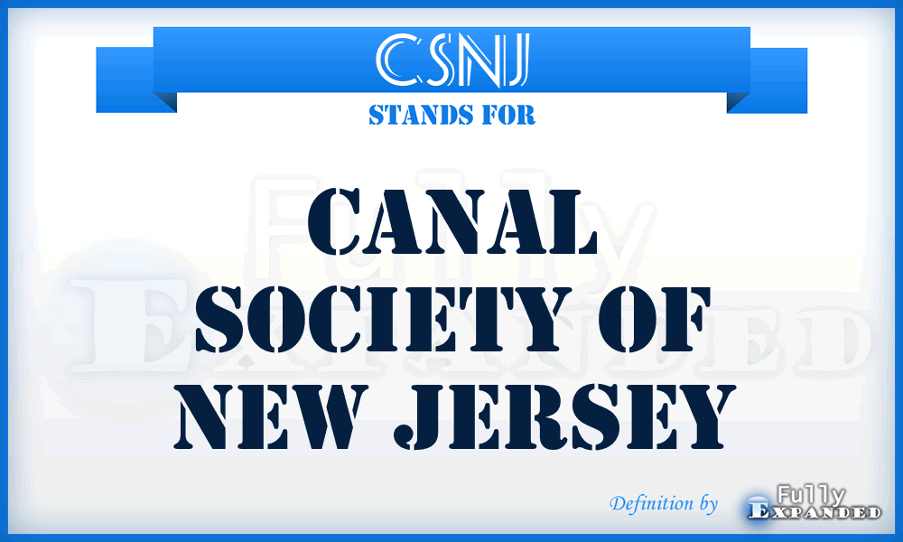 CSNJ - Canal Society of New Jersey