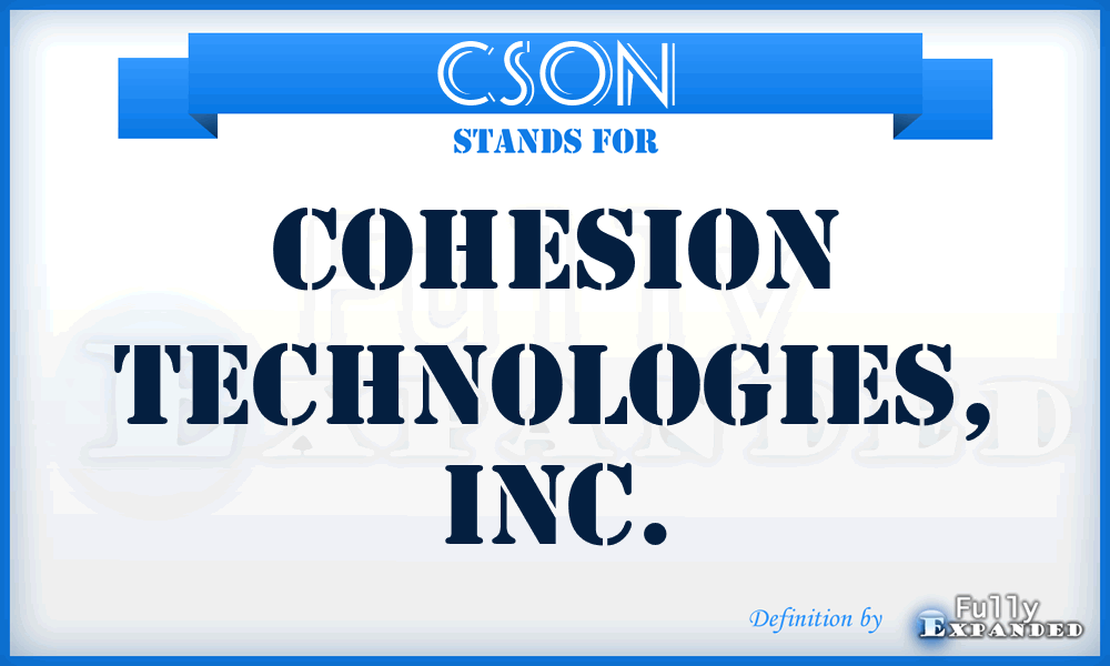 CSON - Cohesion Technologies, Inc.