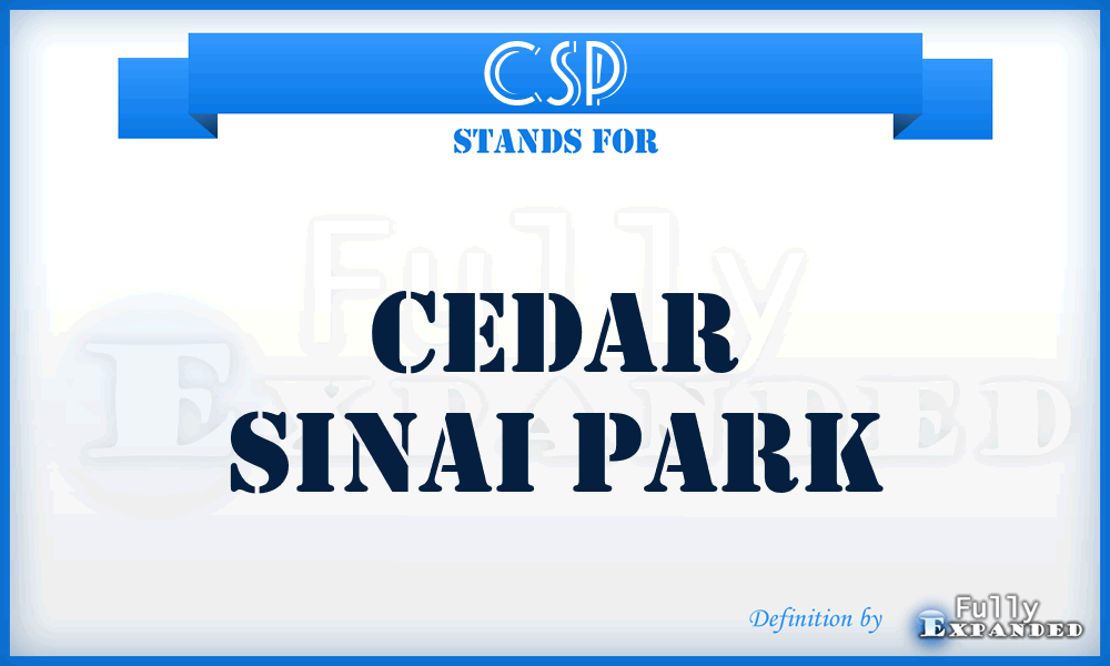 CSP - Cedar Sinai Park