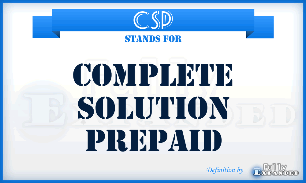 CSP - Complete Solution Prepaid