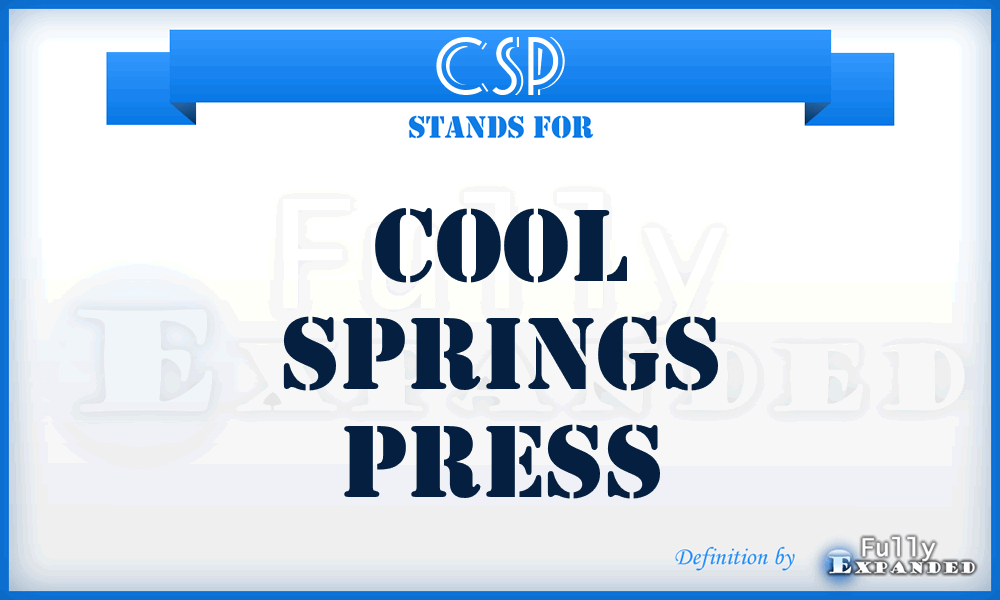 CSP - Cool Springs Press