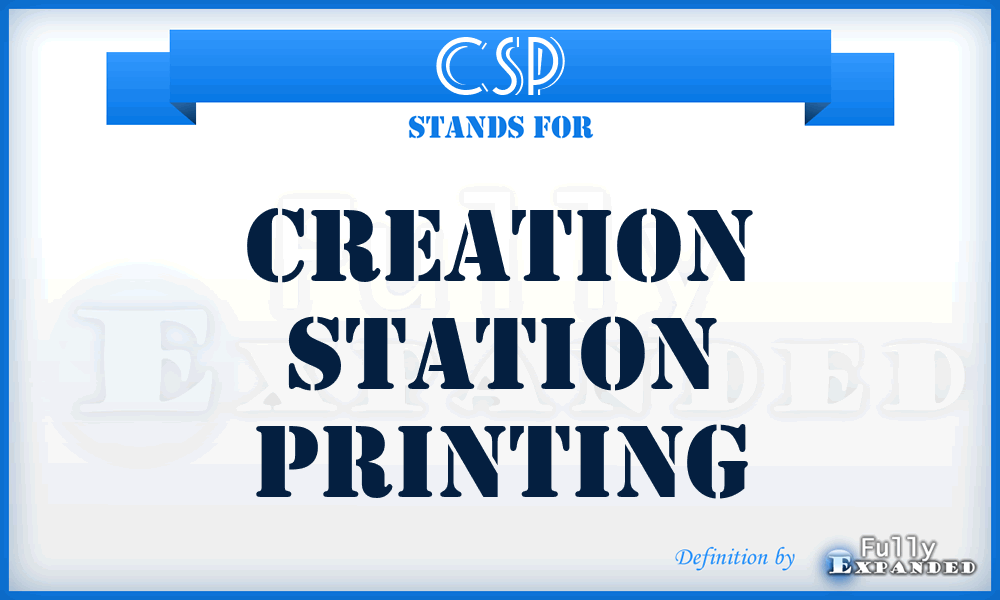 CSP - Creation Station Printing