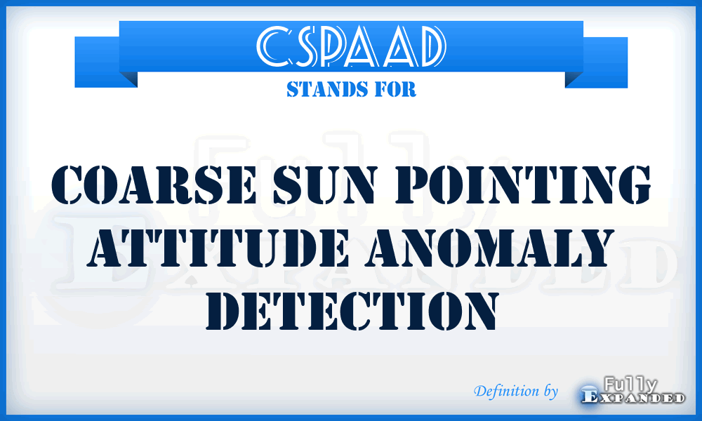 CSPAAD - Coarse Sun Pointing Attitude Anomaly Detection